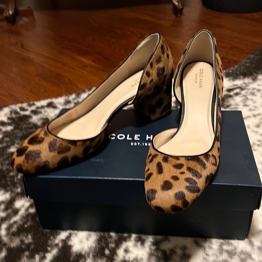 Cole Haan New Leopard Print Block Heels